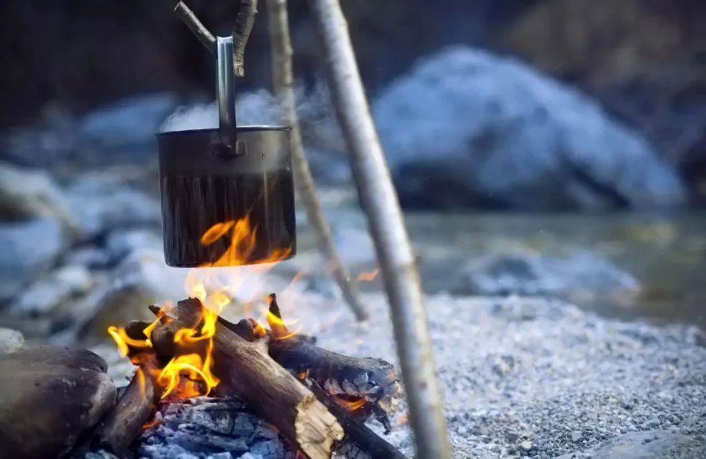Cooking Utensils over a campfire