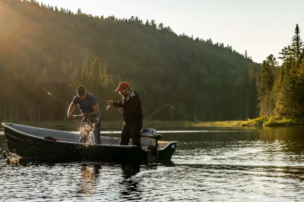 Fishing lake in early Springtime