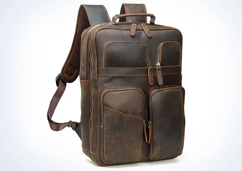Polare 17.3 Inch Full Grain Leather Backpack