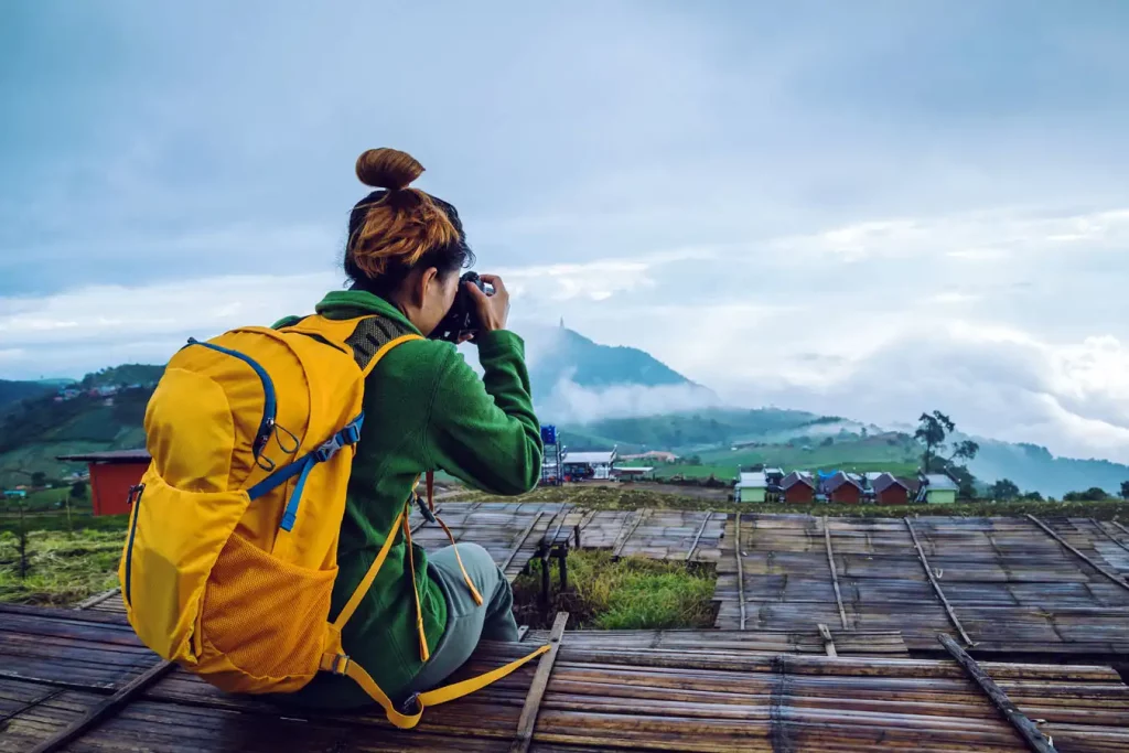 Asians traveler with a backpack