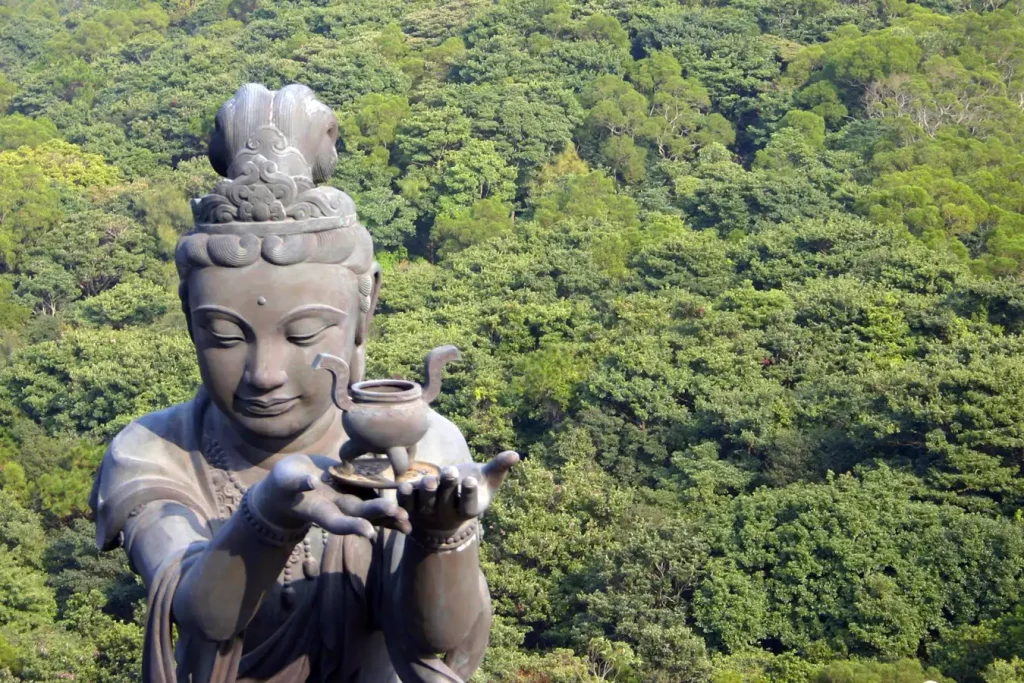 Buddhist statue, Tian Tan Buddha, Po Lin Monastery, Ngong Ping, Lantau, Hong Kong, China