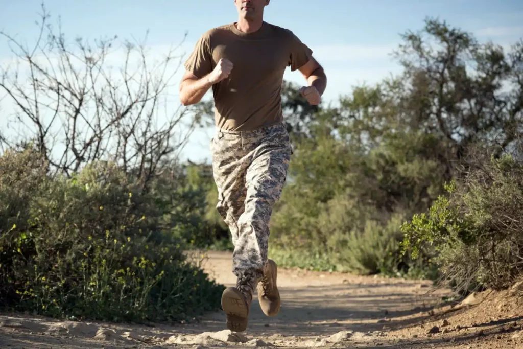 Soldier Running with Cargo Pants