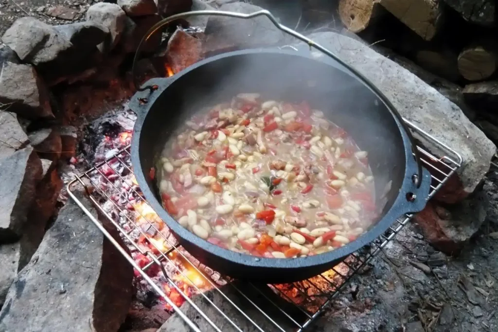 Right way to use Dutch oven over a campfire