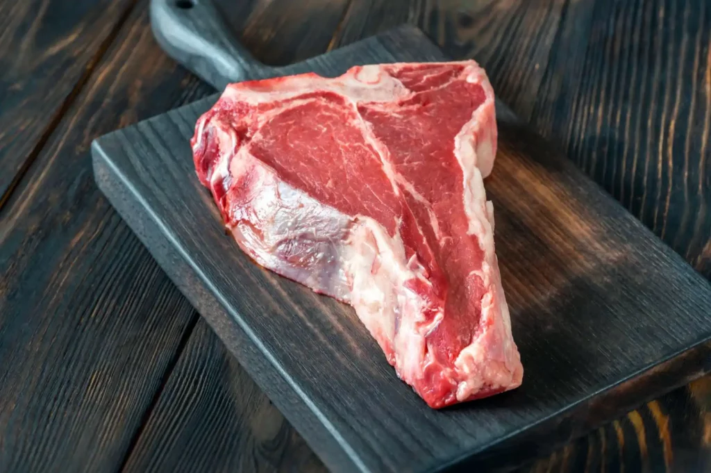 Raw T-bone steak